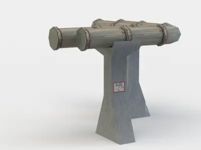 Gas pipe Low-poly 3D model