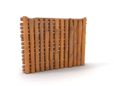 Rustic Wooden Fence model pack Low-poly 3D model