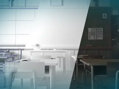 Old Chinese Classroom 3D model