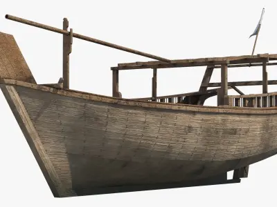  Traditional Wooden Dhow Boat Old Used 