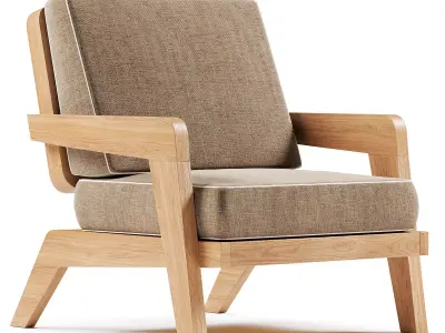 Avila Teak Lounge Chair 3D model