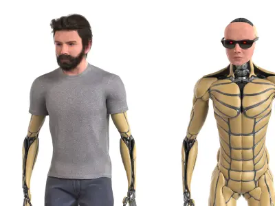 Cyborg Ben Lowpoly Game ready Low-poly 3D model