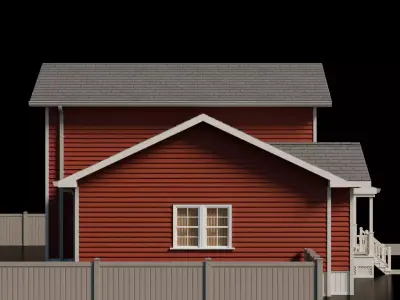 American Cottage House 11 Low-poly 3D model