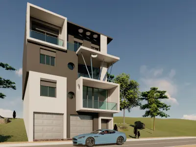 MODERN VILLA 3D Low-poly 3D model