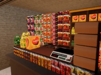 General Store Shop Low-poly 3D model