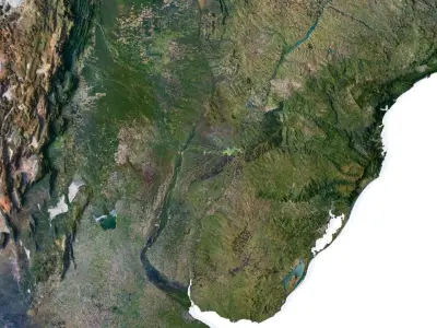 South America Terrain 3D Map 3D model