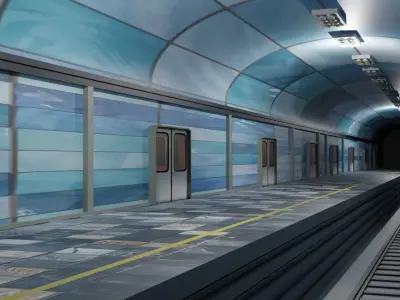 Subway Station  Low-poly 3D model