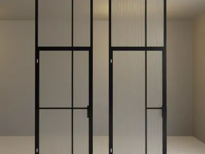 Glass partition door 93 Low-poly 3D model