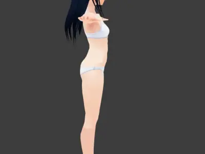 SciFi 3d anime girl character c9 Low-poly 3D model