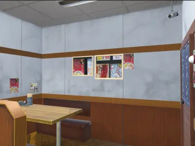 Japanese Canteen 3D Model - Unity Ready Low-poly 3D model