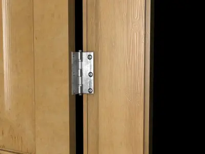 Wooden Door Low-poly 3D model 10