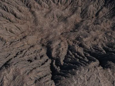 16k Massive Crater Shaped Terrain 3D model and height map 3D model