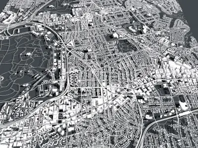 Cityscape Arlington City Washington USA 3D model