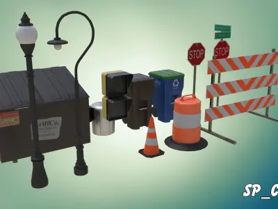 STREET PROPS -FREE- Free 3D model
