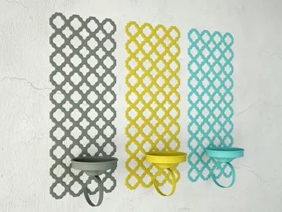 Wall Candleholder Set 3D model