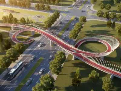 Pedestrian Landscape Overpass 3D model