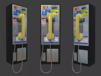 Payphone two pay phones Low-poly 3D model