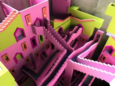 Squid Game Stairs Map 3D model