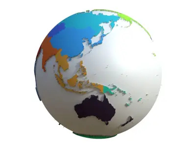 Earth Regions Globe Low-poly 3D model