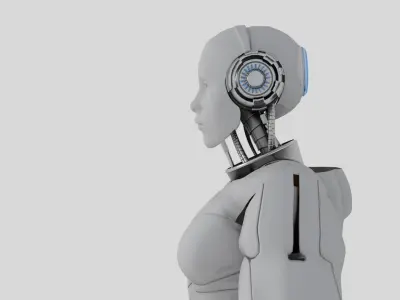 Cyborg white 3D model