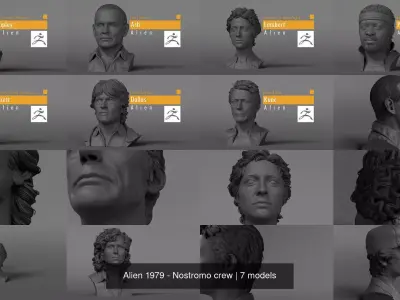 Alien 1979 - Nostromo crew 3D Model Pack