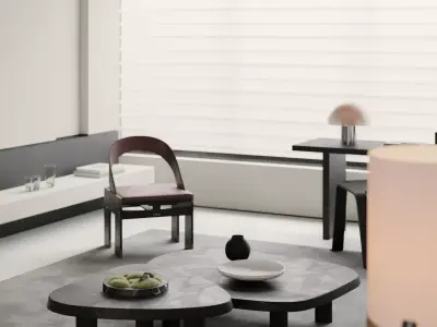 Modern minimalist living room 3D model