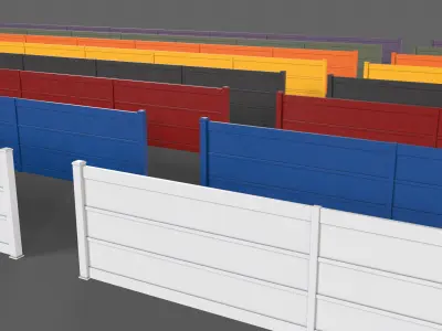 PBR Metal Fence 2 Low-poly 3D model