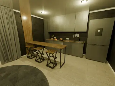 Ready-made project of an apartment in a minimalist style 3D model