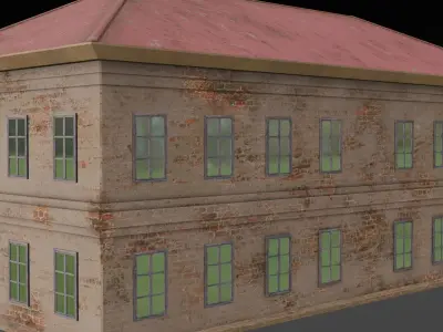 Old Administrative Building Low-poly 3D model