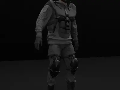 Cyberpunk Character Cyber Hunstman 3D model