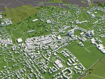 Eisenstadt Austria 50x50km 3D model