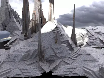 Mothership Colossal Halls Towers 4 3D model