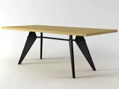 Dining Set 7 table with legs 3D model