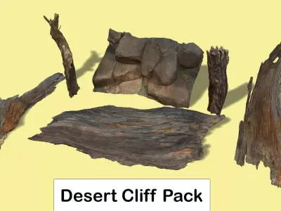 Realistic Desert Cliff Namaqualand Cliff  PBR Game Ready 3D model