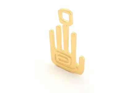 Native American pendant Hand 3D print model