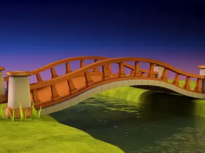 Cartoon Bridge 3D model