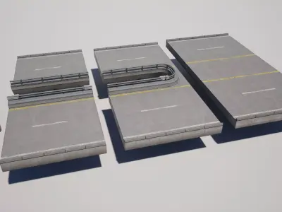 Lower Grand Ave Urban Underground Road  Low-poly 3D model