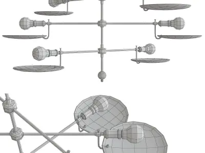 Chandeliers 3d models Collection 10 models Low-poly 3D model