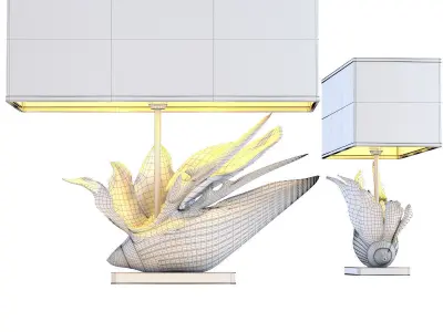 Table Lamp Tropical Flower Strelitzia 3D model