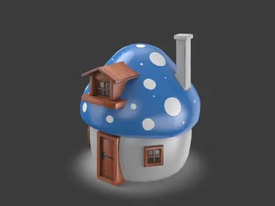 Smurfs House Low-poly 3D model