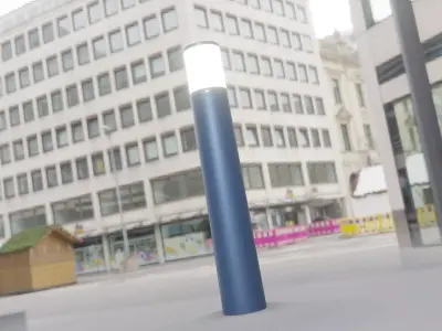 Low-Poly Blue Light Column 27 - Street Light Set-9 Low-poly 3D model