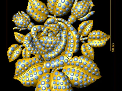 Rose pendant 3D print model