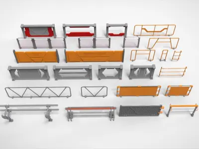 sci-fi Railing 2 3D model