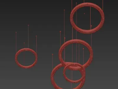 CALIPSO four circular pendant lights hanging from ceiling 3D model