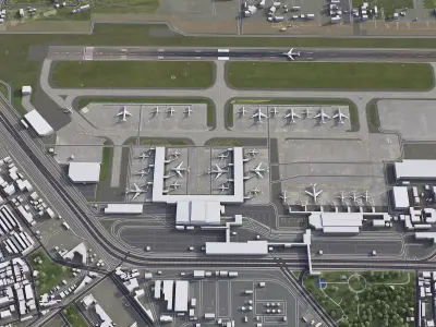 Kaohsiung - Airport - KHH Low-poly 3D model