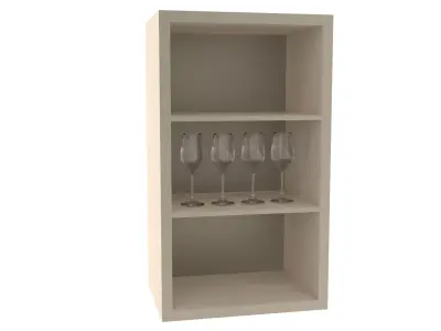 Cupboard with 4 wine glasses Free 3D model