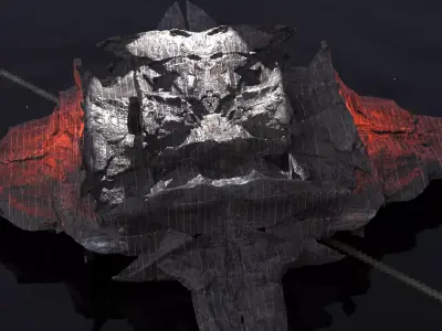 Viking Rune Stone rock 2 3D model