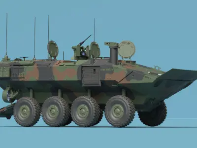  US Amphibious Combat Vehicle ACV Rigged for Maya 