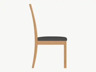 Chair Turin light oak 3D model
