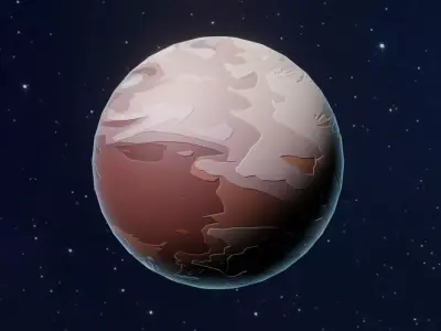 Alien Sci-Fi Planets 3D Models Pack With 25 Sci Fi Music Tracks Low-poly 3D model